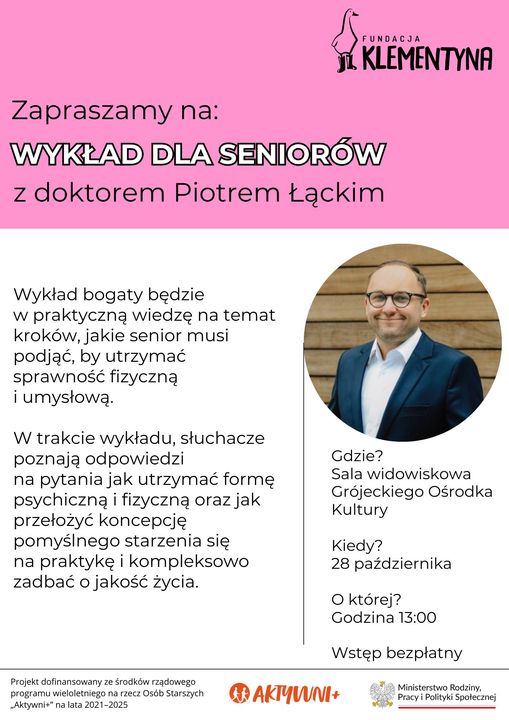 Wykład dla seniorów z dr. Piotrem Łąckim